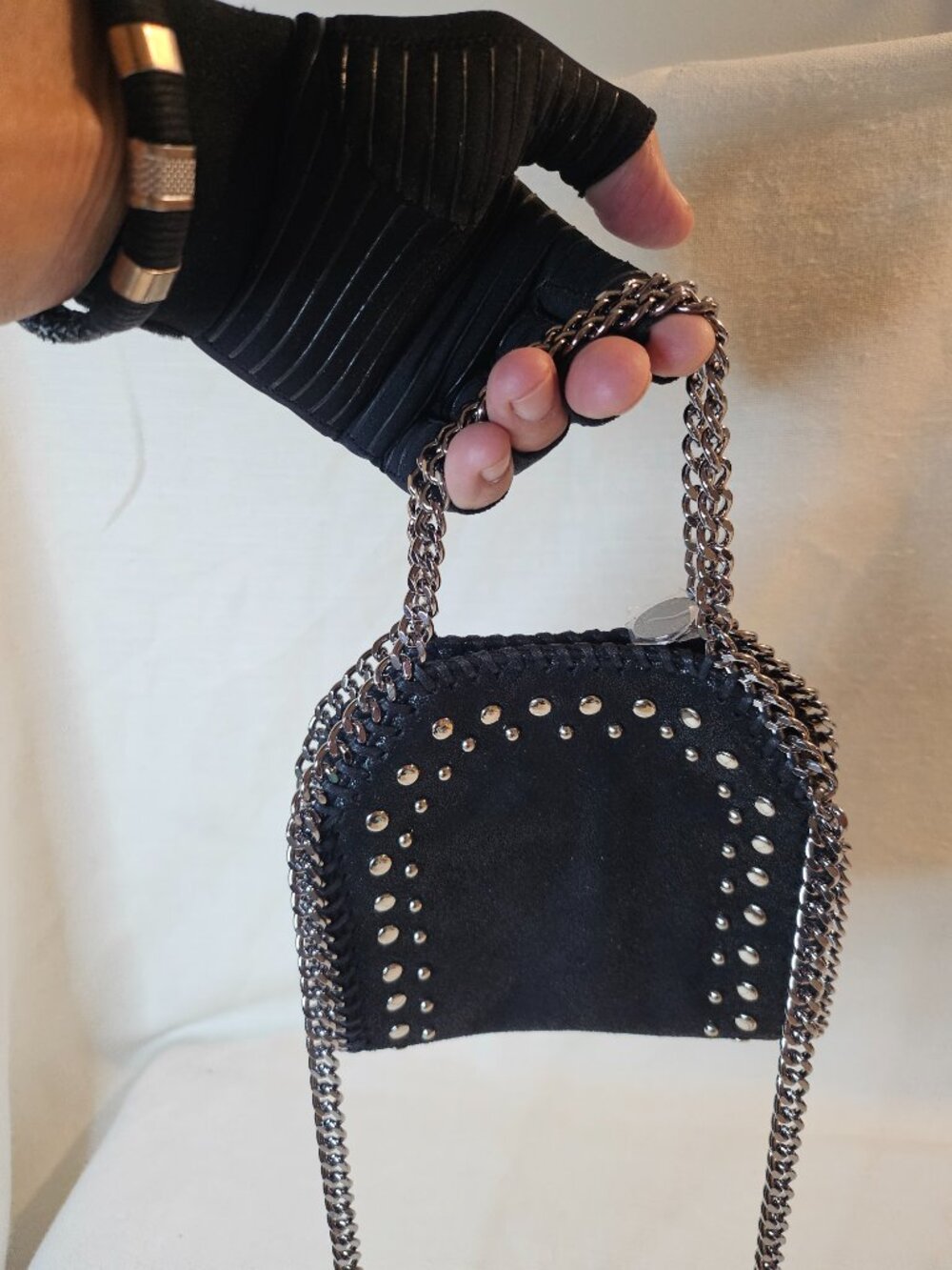 Stella McCartney Falabella Studded Tiny Tote Bag With Card - Picture 13 of 13